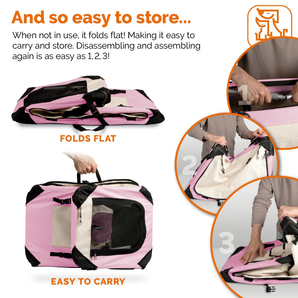 petluv happy cat premium soft sided travel crate & cat carrier