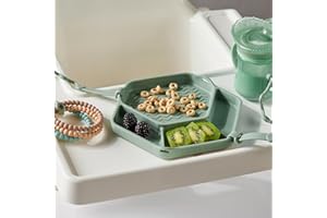 Smack Fun - The Original All-in-one Suction Plates + Safety Toy Straps - Silicone Suction Plates for Toddlers + Baby - First Foods + Self-Feeding. Comes with 2 straps (Cambridge Blue)