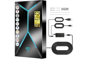 WEWIST 2025 Upgraded TV Antenna Indoor Outdoor, 2200+ Miles Long Range HDTV Antenna with Amplifier Signal Booster, 26FT Coaxial Cable for Local Channels 4K 8K 1080p,Digital Reception for Smart & Older TVs