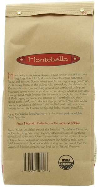 MONTEBELLO ORGANIC PASTA, FUSILI, 16-OUNCE BAG