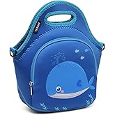 VASCHY Lunch Bag for Kids, Insulated Neoprene Lightweight Lunch Box Bag for Children Boys and Girls School Daycare Kindergarten Whale