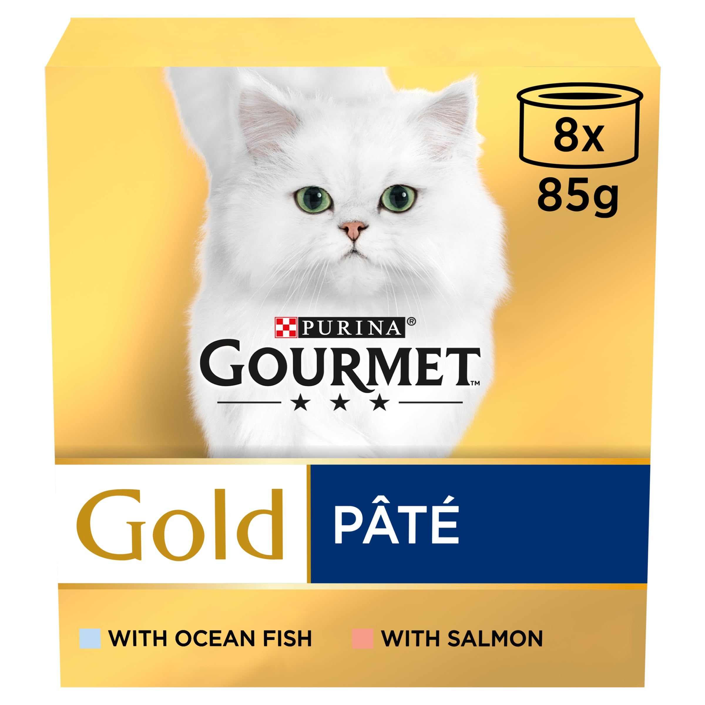 Gourmet Gold Senior Pate with Fish Cat Food, 8 x 85 g, 8-Count