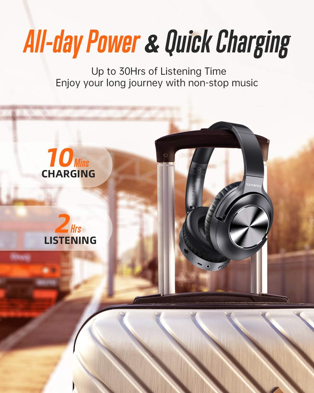 Active Noise Cancelling Headphones VANKYO C750 Bluetooth Headphones Over Ear with Microphone Wireless Headset Hi-Fi Stereo Deep Bass with 30H Playtime, Protein Earpads for Travel Work TV PC Cellphones: Home Audio & Theater