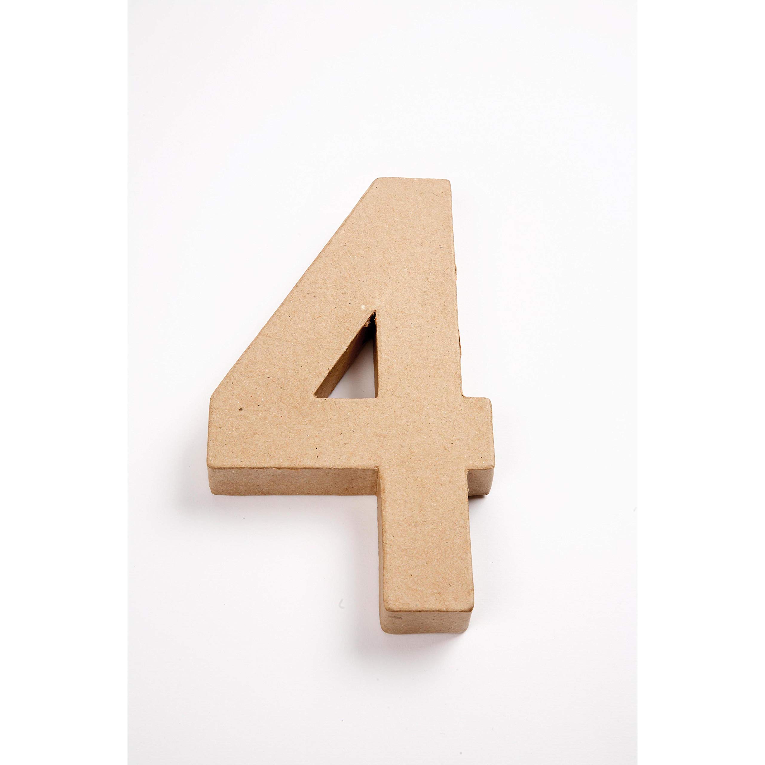 Create Crafts 26632 20 cm 1-Piece Papier Mache Number 4, Beige