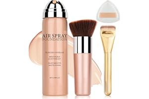 AIUEO Magic Minerals Airbrush Foundation Makeup Silky Mist Spray Foundation Makeup Airbrush Flawless Setting Spray Foundation for Mature Skin-Natural