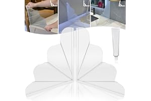 Mofason Silicone Shower Splash Guard, XXL Clear Bathtub Corner Splash Guard, Bathroom Shower Water Guard with Self-Adhesive, Can Be Adjustable Angle in Washbasin, Tubs, Sinks Etc - 2Pack
