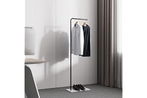 RRG Metal Coat Rack Freestanding, Modern Coat Hanger Stand with Heavy Base Coat Stand for Jackets, Suits, Dress Shirts, Dresses 59”(Black)