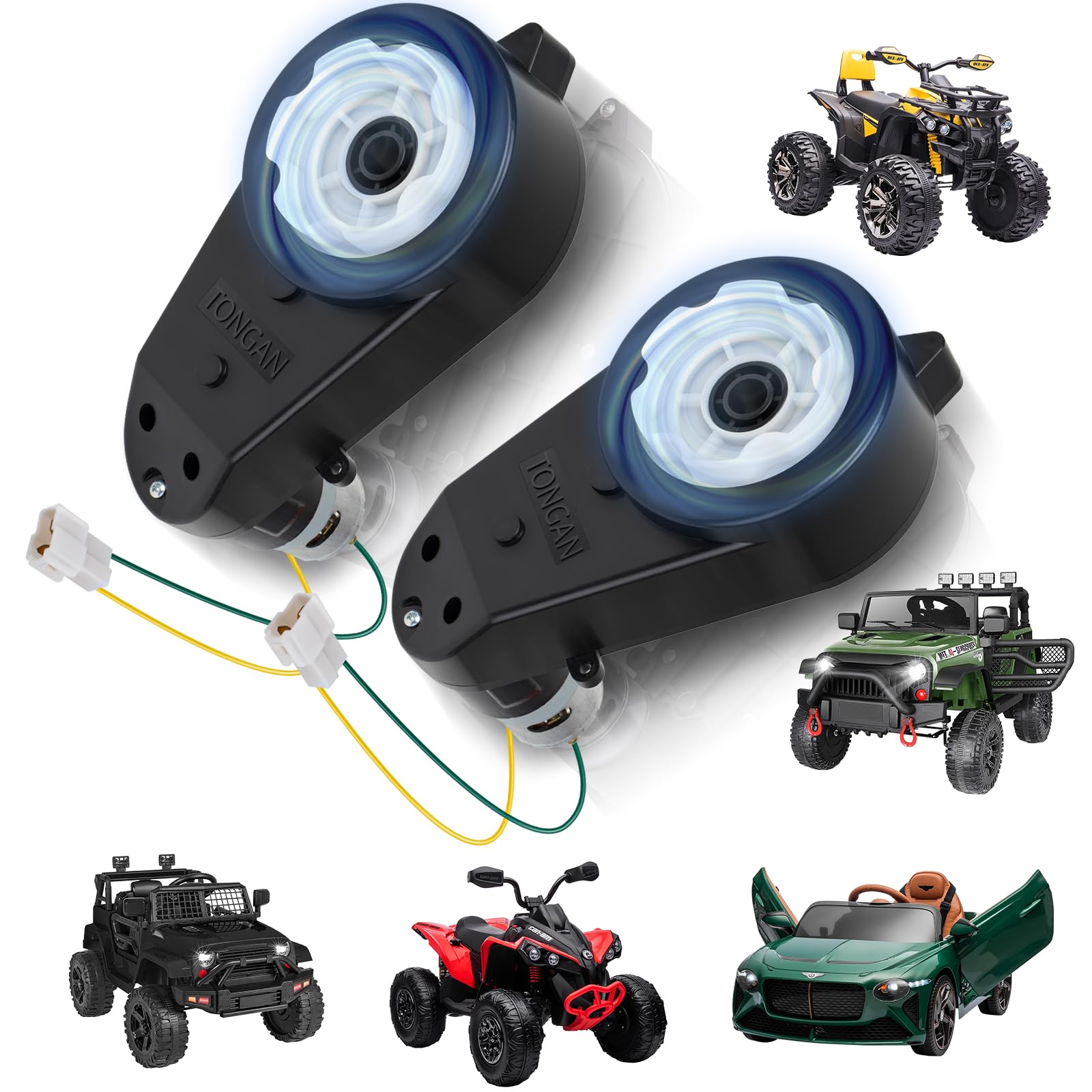 Photo 1 of 2PCS 24V 40000RPM RS555 High-Speed Motors Gearbox for Power Wheels Motor Upgrade Kit, 24 Volt Ride-On Toys Replacement Parts for Kids’ Electric Vehicles Electric Motor Gearbox Motorcycles Jeep