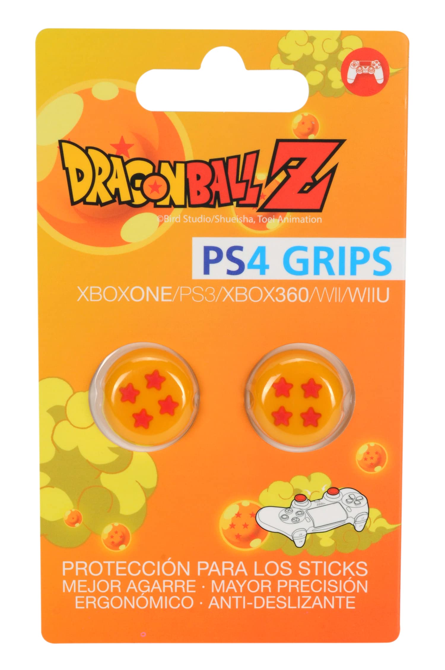 FRTEC Dragon Ball Z Thumb Grips '4 Stars' for PS4, Xbox One, PS3, Xbox 360, Wii, WiiU - Silicone Material