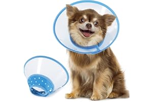 Vivifying Dog Cones for Small Dogs, Adjustable 5.7-8in Pet Cone, Lightweight Recovery Elizabethan Collar for Cats, Puppies and Mini Dogs (Blue)