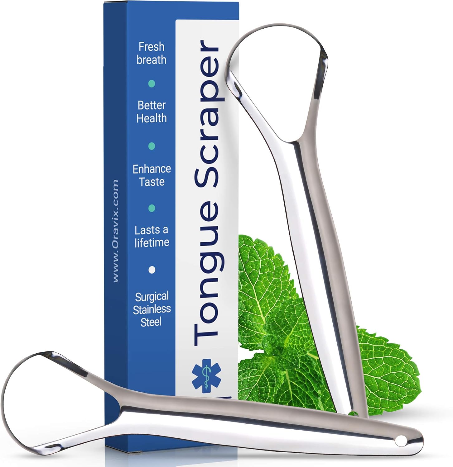 Tongue Scraper Stainless Steel, 2 Pack I-shape, 2 Unité (Lot de 1)