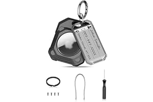PROfezzion 1 Pack 2-in-1 Secure Air Tag Holder Hard Shell Case with Key Rings, Key Tag, Metal Wire Cable, Allen Wrench and Sp
