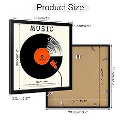 ccdcc 12.6x12.6 Vinyl Record Frame 1 Pack, Black