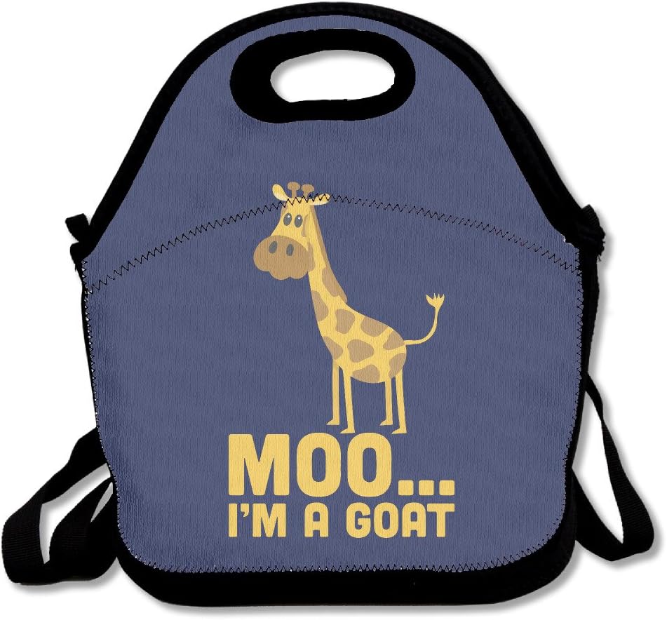 Custom Moo I'm A Goat Reusable Ziplock Crossbody Picnic Bag Design For Office Portable Lunch Box Cooler Back To School Lunch Bag Lunch Tote Bag Box For Boys Girls