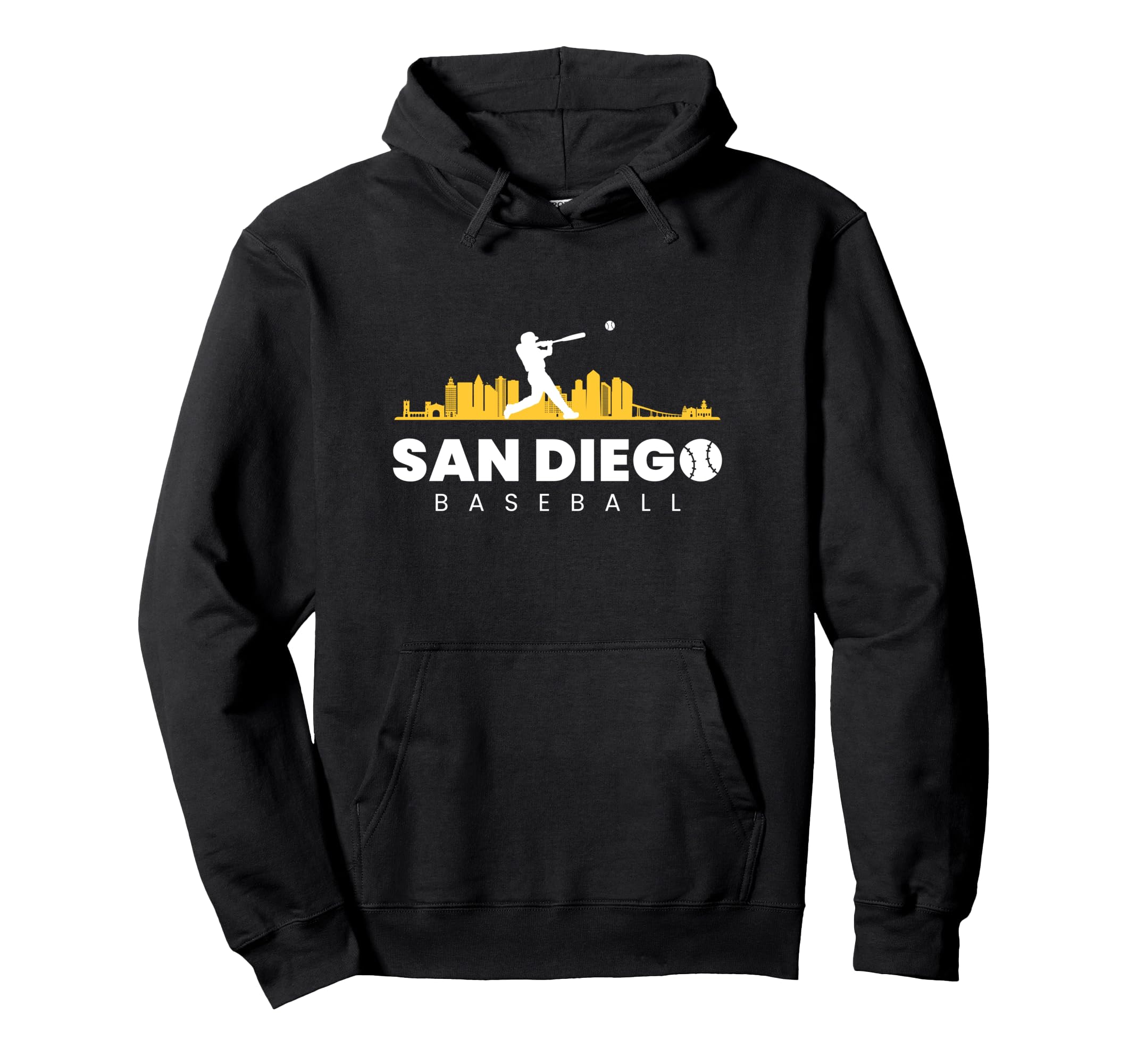 Photo 1 of (BAGGED) (MED) San Diego Baseball Vintage City Skyline Retro Baseball Lover Pullover Hoodie