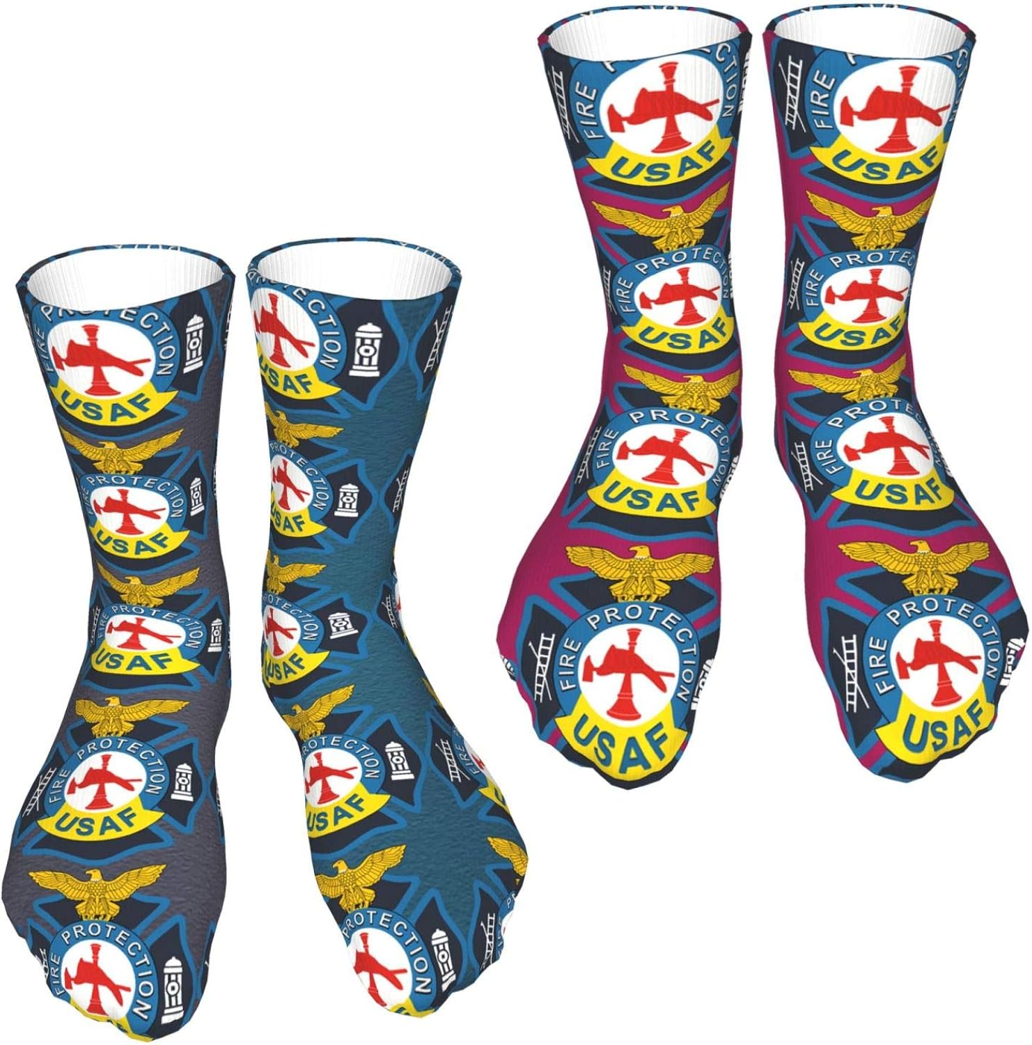 U.S. Air Force Fire Protection Calf Socks Novelty Casual