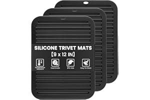 3 PCS Silicone Trivets for Hot Pots and Pans 9"x12" Heat Resistant Trivet Mat Hot Pads for Kitchen Quartz Countertops Multipu