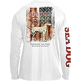 SEA DOG Home of The Free UPF50 UV Sun Protection Long Sleeve Shirt 100% Microfiber Polyester - Designed & Printed in USA