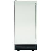 Maxx Ice MIM50P 65Lb Premium Clear Ice Cube Maker Machine with Drain Pump Blue LED and Built-in Undercounter or Freestanding 