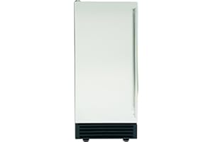 Maxx Ice MIM50P 65Lb Premium Clear Ice Cube Maker Machine with Drain Pump Blue LED and Built-in Undercounter or Freestanding Household Residential or Commercial Use, 15 Inch Wide, Silver