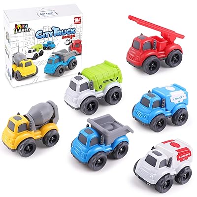 Buy Iplay Ilearn Friction Powered Construction Vehicle Set Inertial Push Go City Rescue Car Toy Dump Garbage Cement Fire Truck Police Gift For 18 24 Months 2 3 4 Year Olds Kids