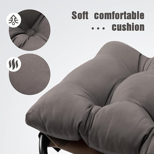 HOLLYHOME 15″(H) FOLDING FOOTREST STOOL, UPHOLSTERED SMALL FOLDABLE OTTOMAN, ACCENT PADDED SOFA FOOT STOOL FOR LAZY CHAIR, METAL FRAME PORTABLE FOOT REST OTTOMAN FOR LIVING ROOM, BEDROOM, DARK GREY