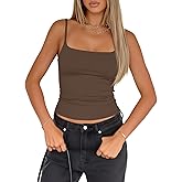 Darong Women Padded Tank Top Built in Bra Adjustable Spaghetti Straps Double Lined Basic Cami Shirt