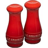 Le Creuset Stoneware Salt & Pepper Shakers Set of 2, 4 oz. each, Cerise
