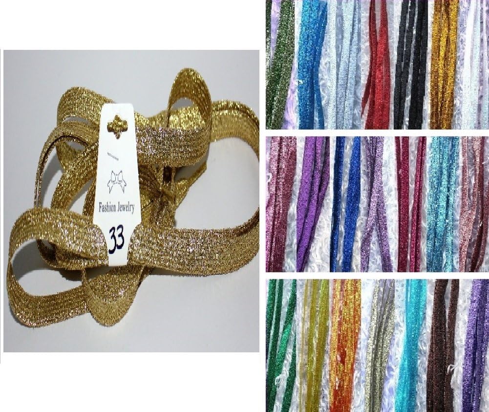Shimmery 42" Multicolor Solid Flat Shoelaces for Shoes Teams Cheer Dance Gifts Sneakers Accessories (Light Gold #33)
