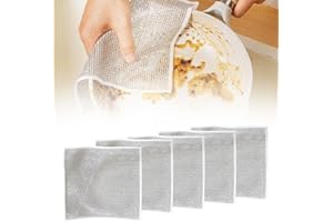 Kruggo 2024 New Multipurpose Wire Dishwashing Rags, Metal Wire Dishwashing Cloths Towels Scrubs Cleans, Premium Scrubbing Wire Dishwashing Rags Non-Scratch Wire Dishcloth for Dishes, Sinks (5 Pack)