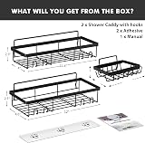 IMURZ Shower Caddy 3 Pack Adhesive No Drilling Bathroom Organizer view 6