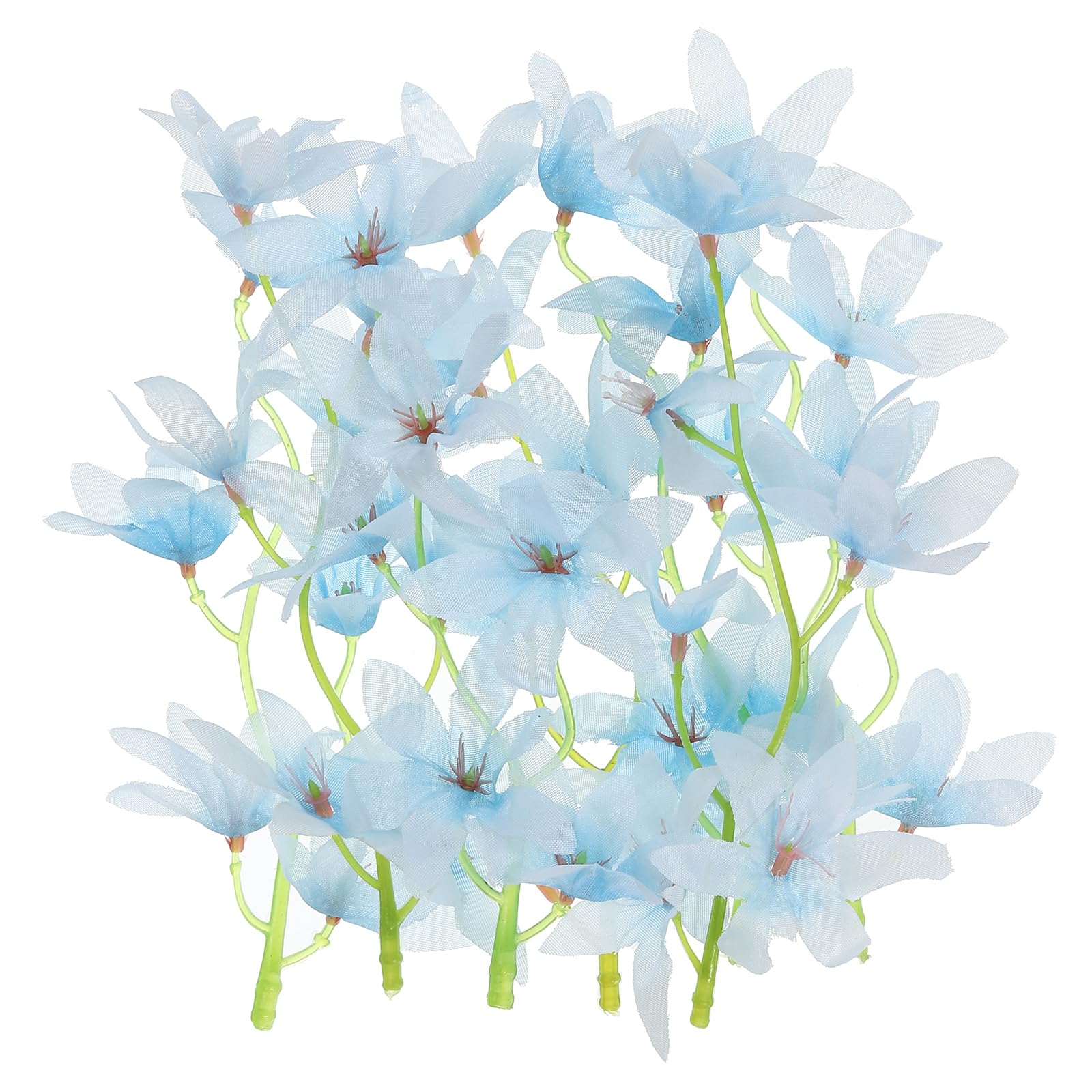 PATIKIL 7 Inch Artificial Orchid Flower, 24 Pcs Floating Candles Simulation Flower Cylinder Vase Fillers for Home Wedding Decoration, Blue