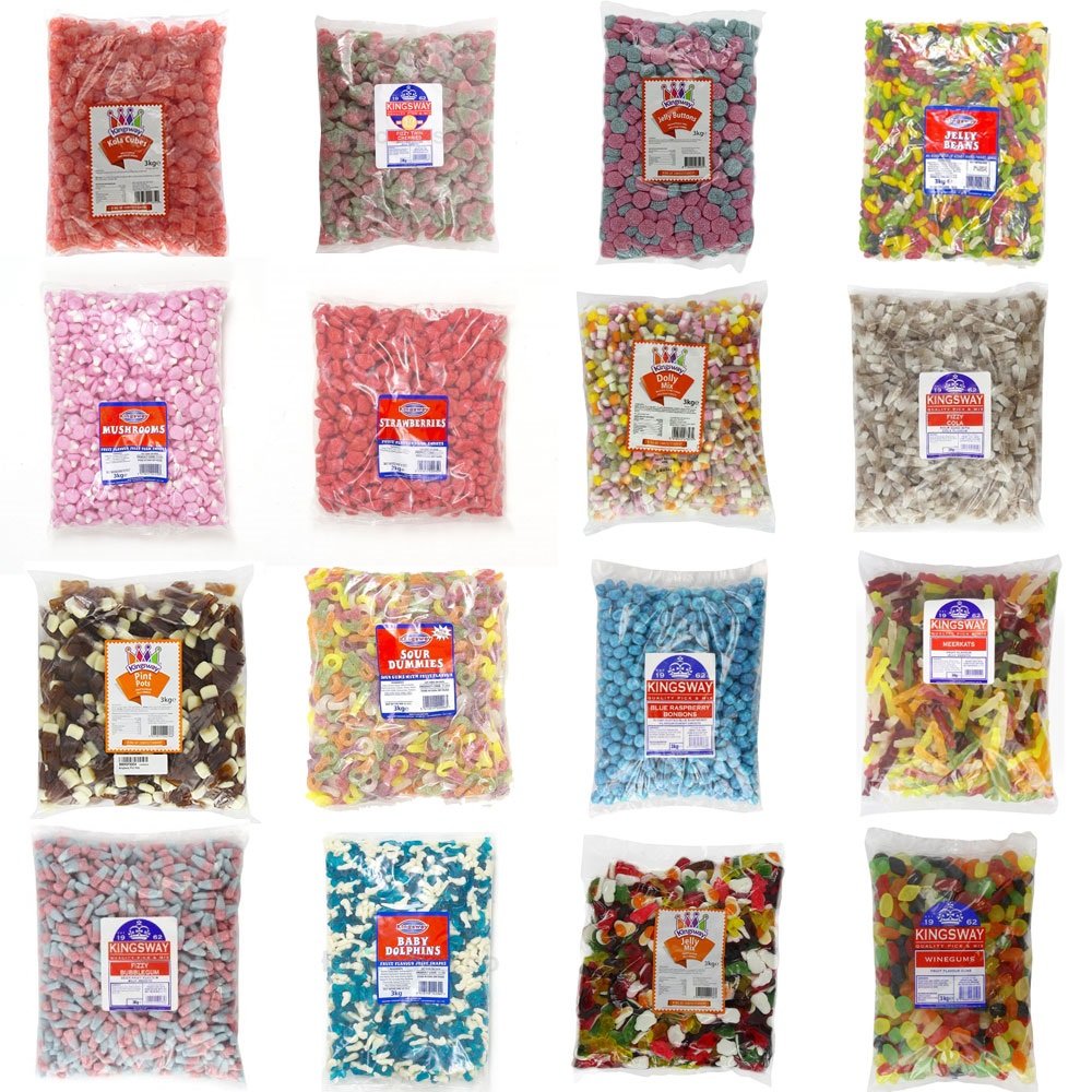 KINGSWAY CANDY SWEETS Over 300 Different Sweets & Weights to Choose From (Strawberries, 500g