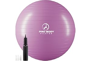 ProBody Pilates Ball Exercise Ball Yoga Ball, Multiple Sizes Stability Ball Chair, Large Gym Grade Birthing Ball for Pregnancy, Fitness, Balance, Workout and Physical Therapy w/Pump