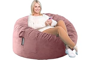 BREADSAC Bean Bag Chairs, Memory Foam Bean Bag Chair for Adults/Teens/Kids, Velvet Lazy Sofa Furniture with Removable High-Rebound Memory Foam for Living Room Bedroom College Dorm