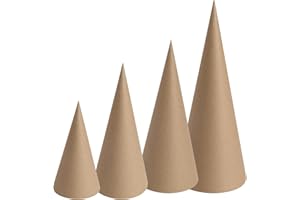 TFTAFAN Paper Mache Cones Brown Craft Cones Open Bottom Cardboard Craft Cones for Halloween Christmas Valentine's Day DIY Gnomes Ornament Christmas Cone Tree Decorations (8)