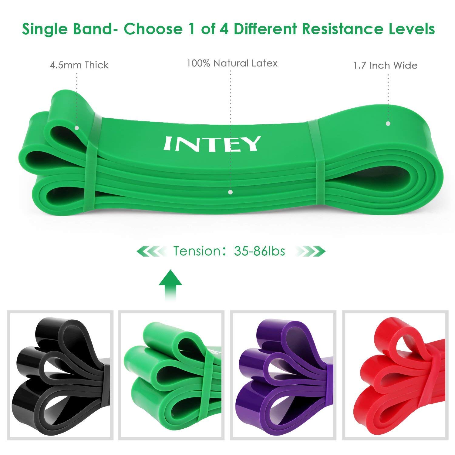 Fitness INTEY Fitnessbänder Premium Resistance Band Gymnastikband aus