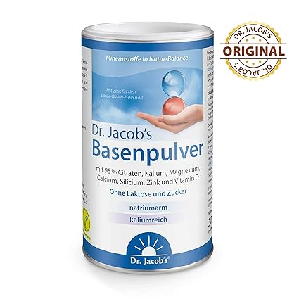Dr. Jacob's Basenpulver für Basenfasten I Nahrungsergänzung mit besonders viel Kalium wie in Gemüse und Obst, Calcium Magnesi