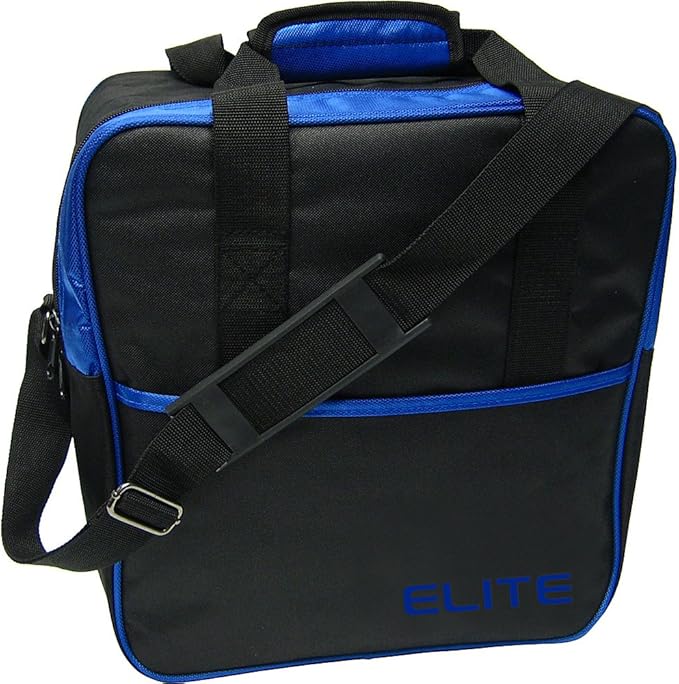 Elite Bowling Basic Single Tote Bowling Bag (Black/Blue