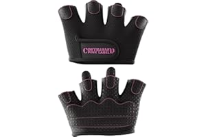 Contraband Pink Label 5537 Womens Micro Weight Lifting Gloves w/Grip-Lock Silicone Padding (Pair) - Minimalist Half Gloves - Apple Watch Friendly
