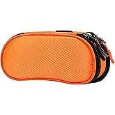 molshine Double Sunglasses Case, Soft Portable Eyeglasses Pouch with Carabiner, Dual Zipper Compartments for Men Women