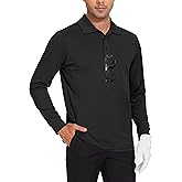 JWM Men's Long Sleeve Golf Polo Shirts - Athletic Casual Travel Performance Collar Shirts Lightweight Quick Dry UPF50