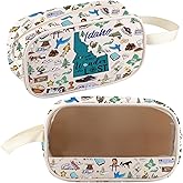 FEELMEM Idaho Vacation Inspired Makeup Bag Idaho Zipper Clear Makeup Bag Camper Lover Gift Travel Merchandise (beige)