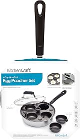 KitchenCraft Egg Poacher Pan 4 Cups 21cm Carbon Steel Induction Compatible view 6