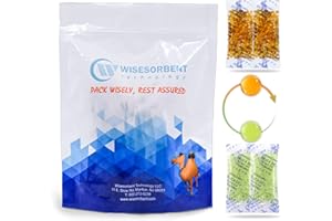 Wisesorb 3 Gram 100 Packets Silica Gel Orange Indicating (Orange to Green) Silica Gel Packets Desiccant Packs Dehumidifier - 