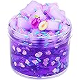 Purple Jelly Cube Crunchy Slime, Premade Jelly Clear Crunchy Slime for Girls & Boys, Super Soft Non-Sticky Cute Stress Relief Toy, Party Favor for Kids