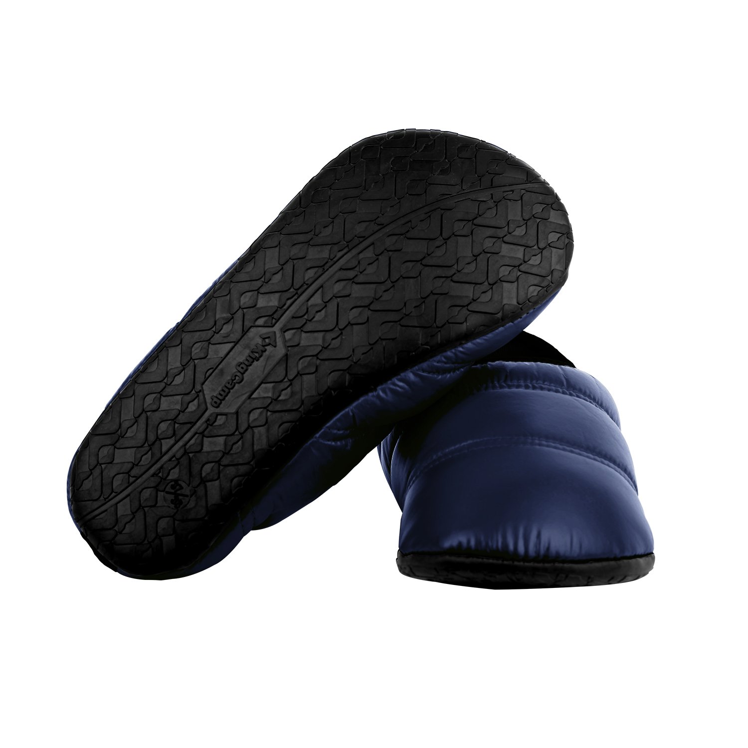 KingCamp Unisex Warm Soft Slippers With Slip Resistant Rubber Sole and Carry Bag (8.5-9, Navy)