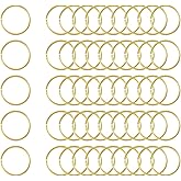 uxcell 50Pcs Open Jump Rings, 15mm/0.59" OD Brass Jump Ring Connectors 1mm Thick O Rings for Necklaces Bracelet Jewelry Making Keychain DIY Craft, Gold Tone