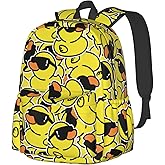 Jbofyee Funny Rubber Duck With Sunglasses Laptop Backpack For Men Women, Lightweight Daypack Bookbag For Daily Commutes Business Travel Hiking