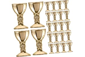 TOPPERFUN Gilded Holy Grail Miniature Offering Cups 150Pcs Tiny Gold Chalices for Wedding Decor Dollhouse Accessories Church 